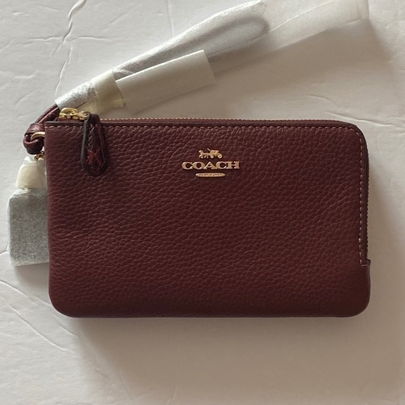 Coach Double Corner Zip Wristlet NWT w Snake Embossed Strap NWT - Picture 6 of 16